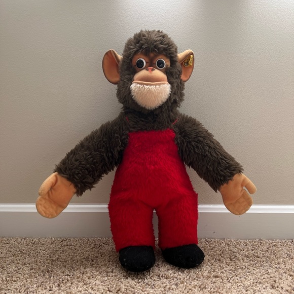 Vintage STEIFF Button 6190/40 Chimpanzee Monkey Stuffed Animal 1971-1982 - Picture 5 of 10